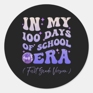 Adesivo Groovy Nos Meus 100 Dias Da Era Escolar De Primeir