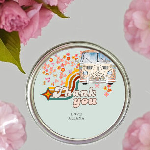 Adesivo Groovy Obrigado Daisy Boho Floral Van Favor