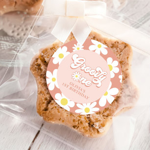 Adesivo Groovy One Boho Retro Daisy Party - primeiro anive
