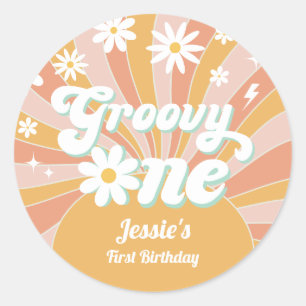 Adesivo Groovy One Boho Retro Daisy Sunshine Floral