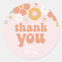 Adesivo Groovy One Retro Floral obrigado a favor