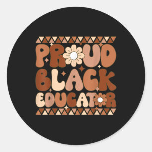 Adesivo Groovy Orgulhento Educador Negro Africano American