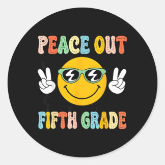 Adesivo Groovy Paz Até 5º Quinta Série Graduação Último