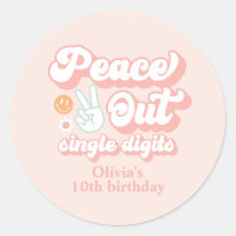 Groovy Peace Out Aniversário de 10 anos Single Dig