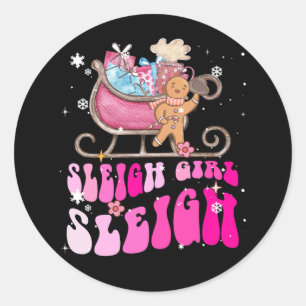 Adesivo Groovy Pink Christmas Café Sleigh Girl Gingerb