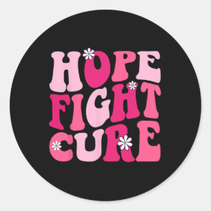 Adesivo Groovy Pink Hope Fight Cure O Cancer Da Mama Aware