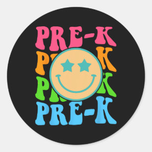 Adesivo Groovy Pre-K Vibes Enfrenta Professores Retro Cria
