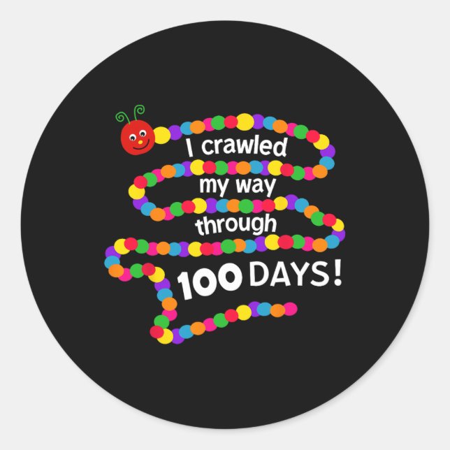 Adesivo Groovy, rastejei-me até 100 Dias 100 Dias (Frente)