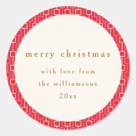 Adesivo Groovy Red Pink Retro Cute Nome Personalizado de N