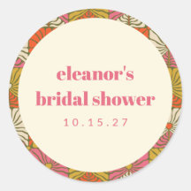 Groovy Retro Laranja Botânico Chuveiro de Noiva Pe