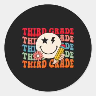 Adesivo Groovy Retro Terceiro Grau De Volta Aos Estudantes
