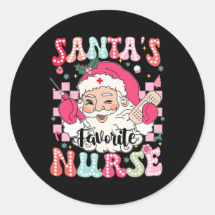 Adesivo Groovy Santas Favoritas Enfermeira Natal Xmas Rn C