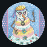 Adesivo GROOVY SNOWMAN, SINAL DE PAZ CHRISTMAS STICKER Rnd<br><div class="desc">ESSES FORAM OS DIAS DE ENERGIA FLUVIAL,  TIE DYED ESTAVA DENTRO E O SINAL DE PAZ. ADICIONAR UM POUCO DE AMOR COM ESSAS ESPÉCIES DE NEVE BRUTAS,  Bolinhas redondas,  azuis e cor-de-rosa... ...  Procure Por Quebra Correspondente,  Papel Tecido,  Fita,  Etiquetas De Presente E Muito Mais. Susan Brack Design</div>