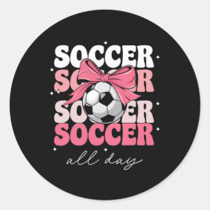 Adesivo Groovy Soccer Coquette Laço Meninas Mulheres Futeb