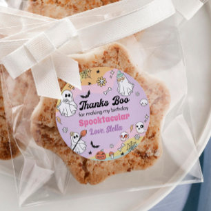 Adesivo Groovy Spooky One Ghost Party Labels