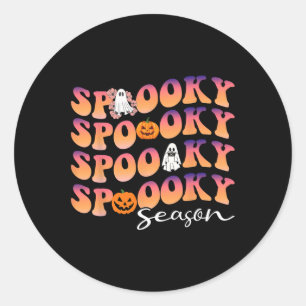 Adesivo Groovy Spooky Season Pumpkin fofo Halloween