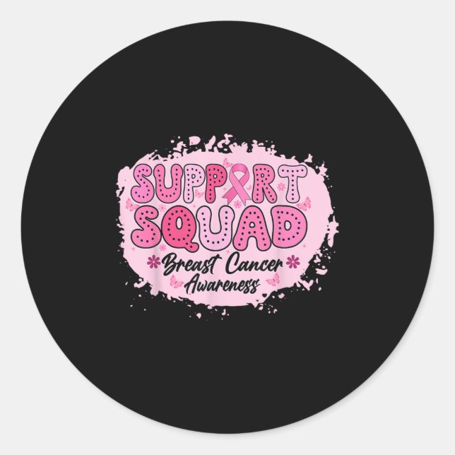 Adesivo Groovy Support Squad Breast Cancer Awarness Pink (Frente)