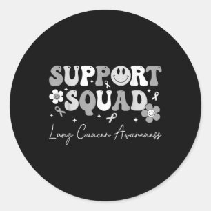 Adesivo Groovy Support Squad Lung Cancer Consciência Branc