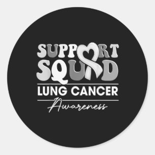 Adesivo Groovy Support Squad White Ribbon Lung Cancer Awar
