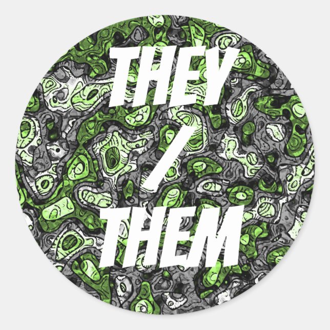 Adesivo Groovy Trippy Grungy Funky Abstrato Agender Pride (Frente)