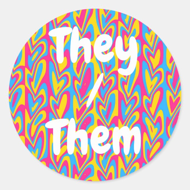 Adesivo Groovy Trippy Squiggly Quirky Pansexual Pride (Frente)