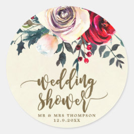 Adesivo groselha de chá de casamento de inverno natal