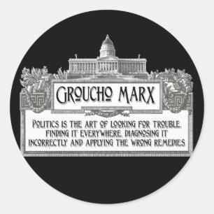 Adesivo Groucho Marx na política