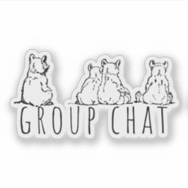 Adesivo Group Chat Cute Bears