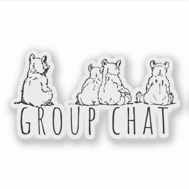 Adesivo Group Chat Cute Bears (Frente)