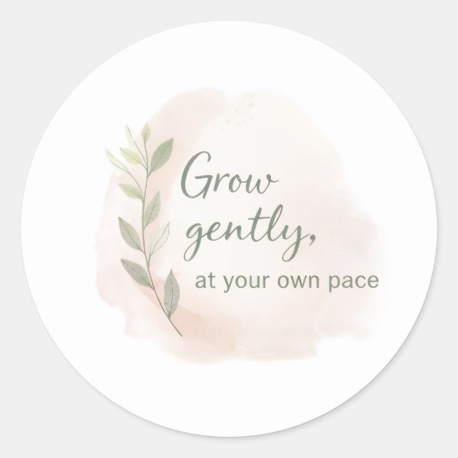 Adesivo Grow Gently – Minimal Aesthetic Quote Design | Dil (Frente)