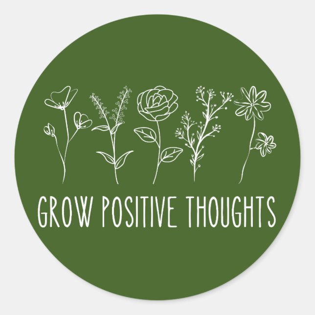 Adesivo Grow Positive Thoughts Aesthetic  (Frente)