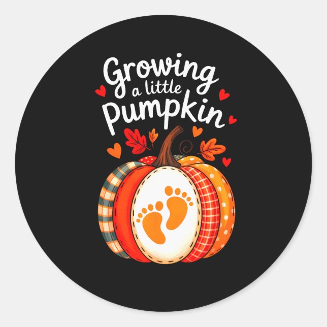 Adesivo Growing A Little Pumpkin Maternity Pregnancy Thank (Frente)