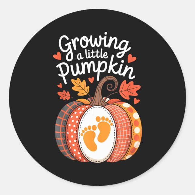 Adesivo Growing A Little Pumpkin Maternity Pregnancy Thank (Frente)