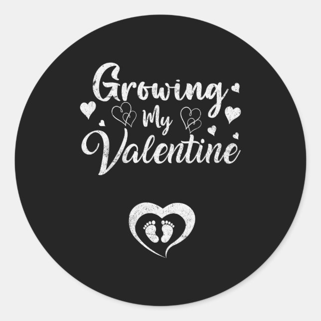 Adesivo Growing My Valentine Pregnancy New Mom Valentines  (Frente)