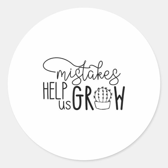 Adesivo Growth Mindset Teacher Mistakes Help Us Grow Men W (Frente)