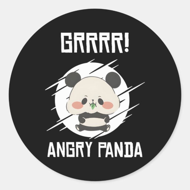 Adesivo Grrr Angry Pandas Wild Panda Bamboo (Frente)