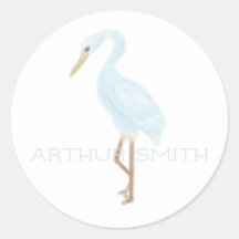 Grua Azul Aquarela