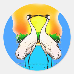 Adesivo Gruas Brancas Apaixonadas