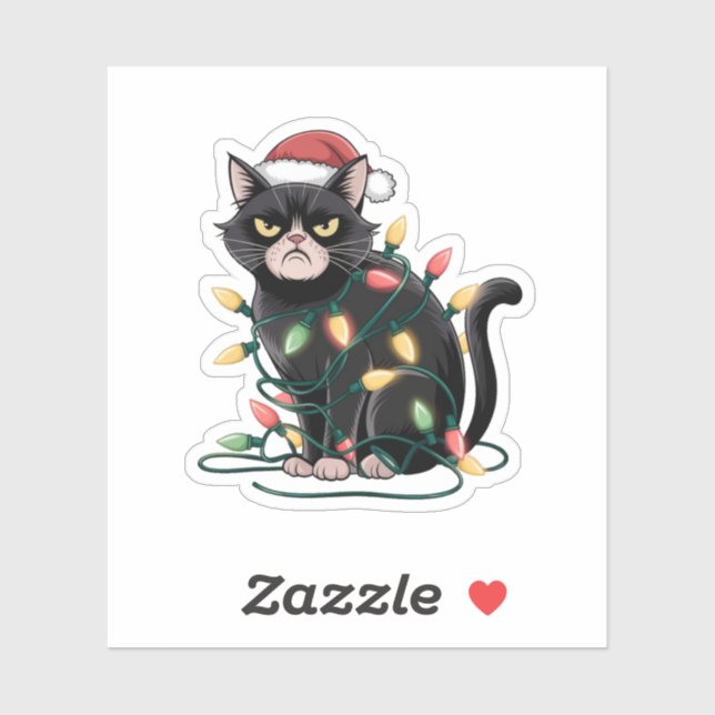Adesivo Grumpy Christmas Cat (Folha)