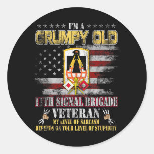 Adesivo Grumpy Old 11 Signal Brigade Veteran U Flag Vet