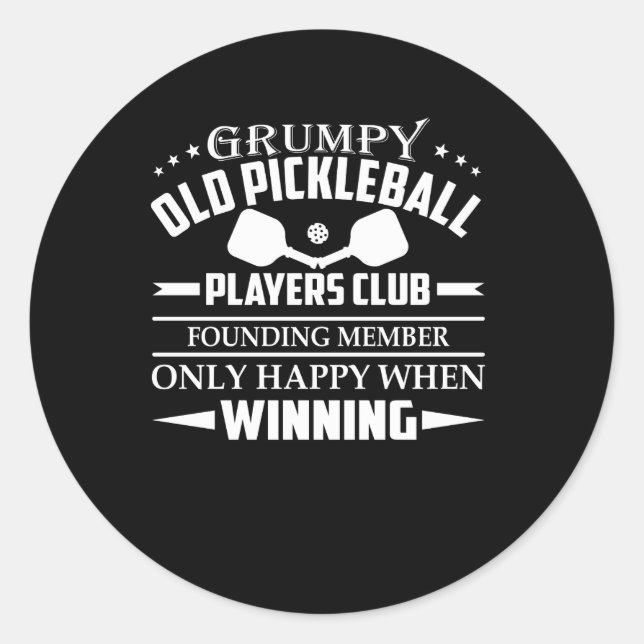 Adesivo Grumpy Old Pickleball Players Club Happy (Frente)