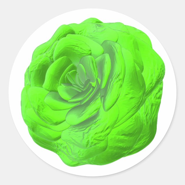 Adesivo Grüne Rosenblüte – Florales 3D-Design -  (Frente)