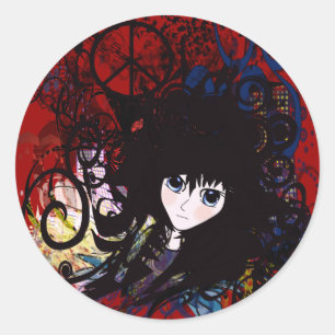 Adesivo Grunge da paz do Anime