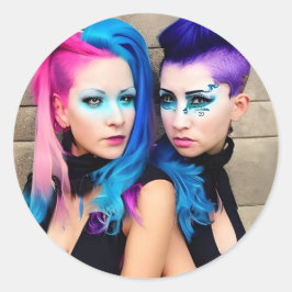 Adesivo Grunge Gótico Lésbica Love | Arte AI Casal