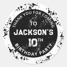 Adesivo Grunge Paint Splatter Black & White Birthday