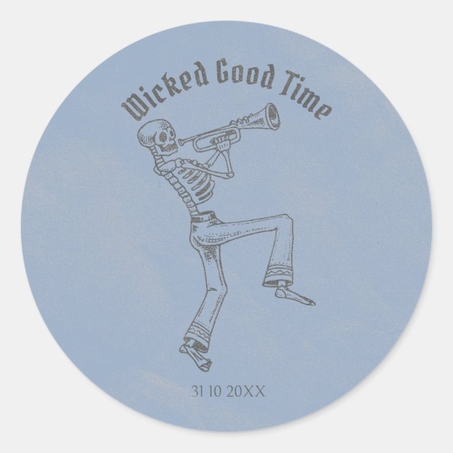 Adesivo Grunge Retro Black Halloween Party (Frente)