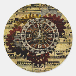 Adesivo Grunge Steampunk Clocks e Gears