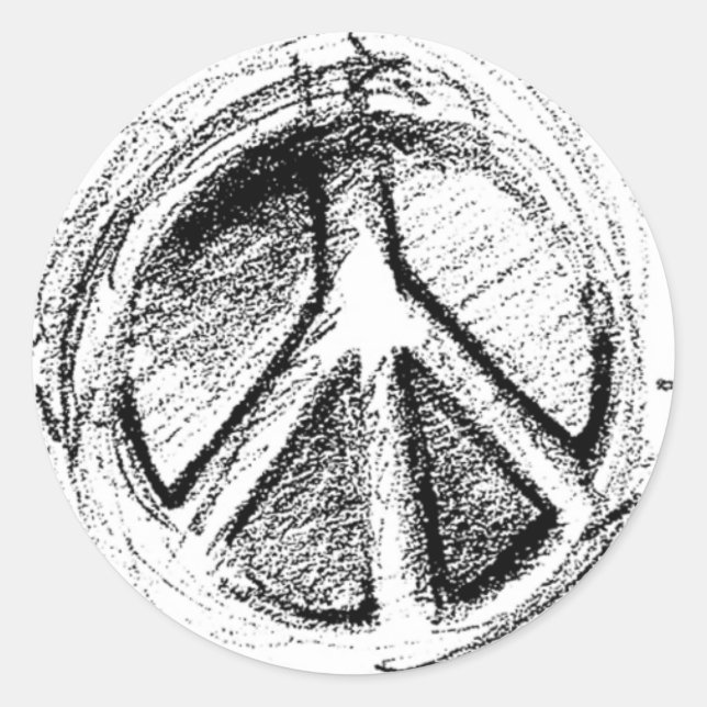 Adesivo Grunge Urban Peace Sign Sketch em branco (Frente)
