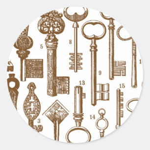 Adesivo Grupo antigo antiquado da chave do vintage