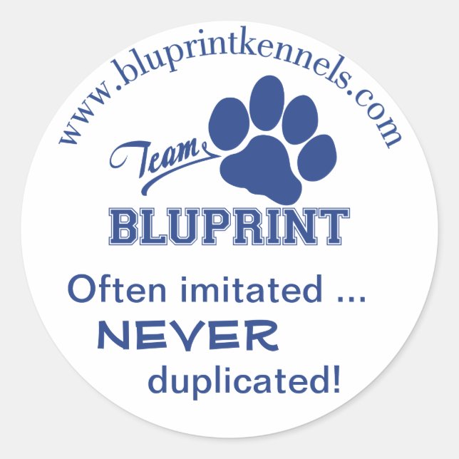 Adesivo Grupo BluPrint Sticker: Muitas Vezes Imitado Nunca (Frente)
